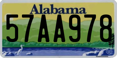 AL license plate 57AA978