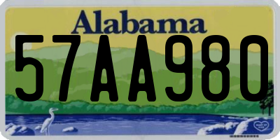 AL license plate 57AA980