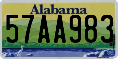 AL license plate 57AA983