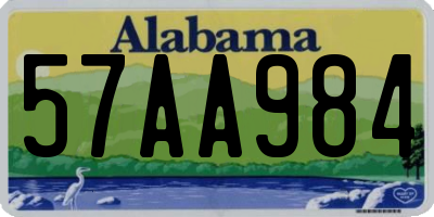 AL license plate 57AA984