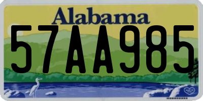 AL license plate 57AA985