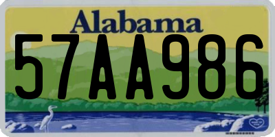 AL license plate 57AA986