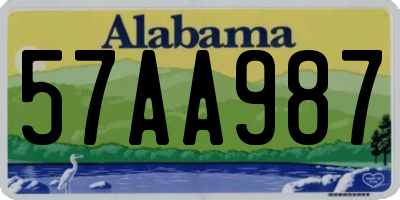 AL license plate 57AA987