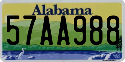 AL license plate 57AA988