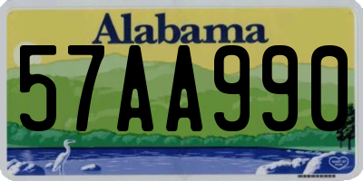 AL license plate 57AA990