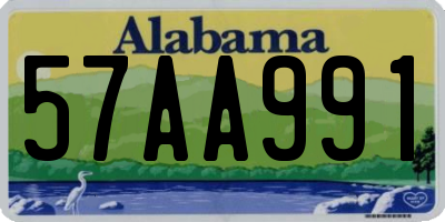 AL license plate 57AA991