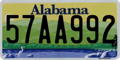 AL license plate 57AA992
