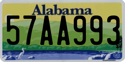 AL license plate 57AA993