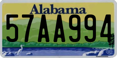 AL license plate 57AA994