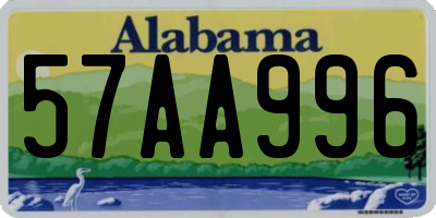 AL license plate 57AA996