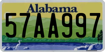 AL license plate 57AA997