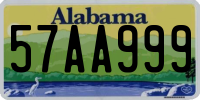 AL license plate 57AA999