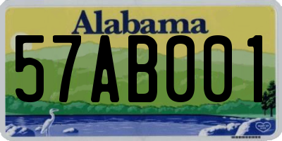 AL license plate 57AB001