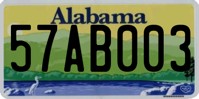 AL license plate 57AB003