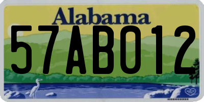 AL license plate 57AB012