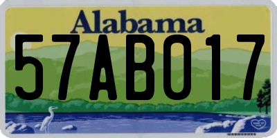 AL license plate 57AB017