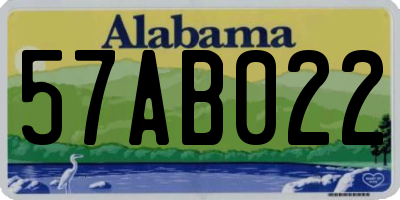 AL license plate 57AB022