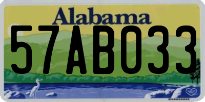 AL license plate 57AB033