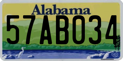 AL license plate 57AB034