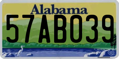 AL license plate 57AB039