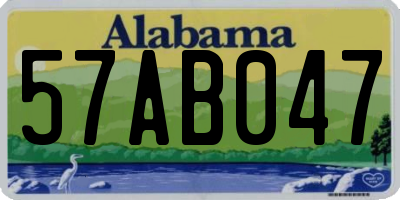 AL license plate 57AB047