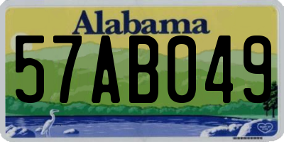 AL license plate 57AB049