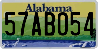 AL license plate 57AB054