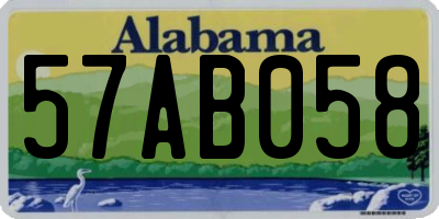 AL license plate 57AB058