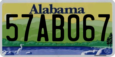 AL license plate 57AB067