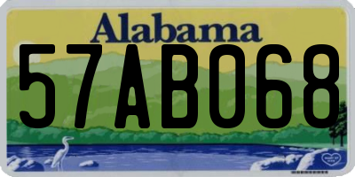 AL license plate 57AB068