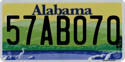 AL license plate 57AB070