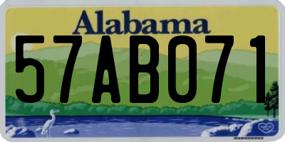 AL license plate 57AB071
