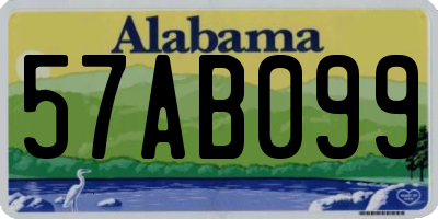 AL license plate 57AB099