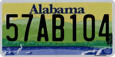 AL license plate 57AB104