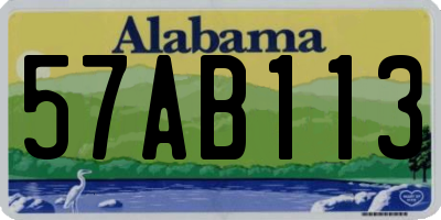 AL license plate 57AB113