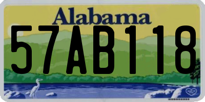 AL license plate 57AB118