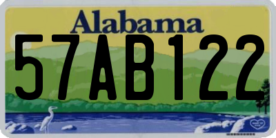 AL license plate 57AB122