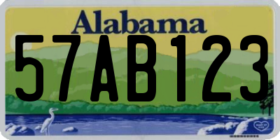 AL license plate 57AB123