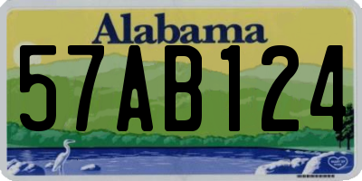 AL license plate 57AB124