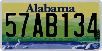 AL license plate 57AB134