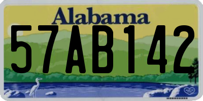 AL license plate 57AB142