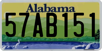 AL license plate 57AB151