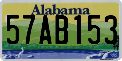 AL license plate 57AB153