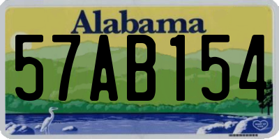 AL license plate 57AB154