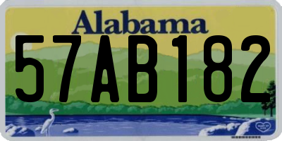 AL license plate 57AB182