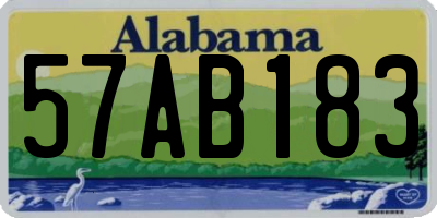 AL license plate 57AB183