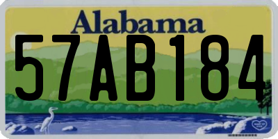 AL license plate 57AB184