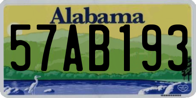 AL license plate 57AB193