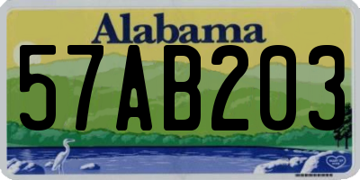 AL license plate 57AB203