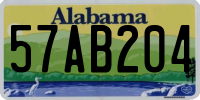 AL license plate 57AB204